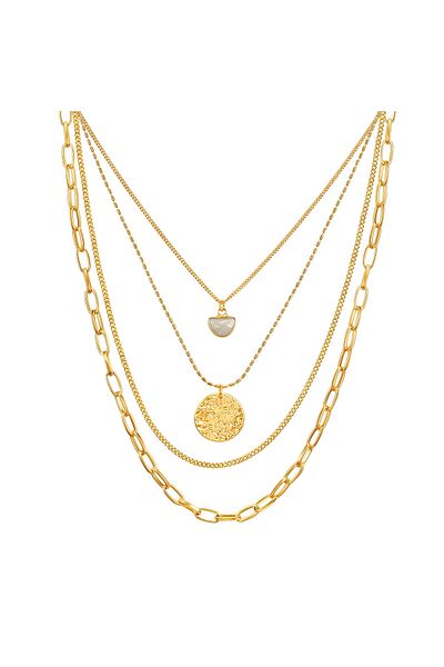 Lulu & Jane Modeschmuckhalskette Kette Gelbgold