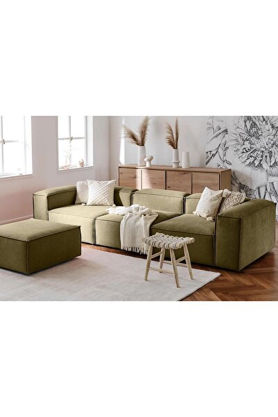 DREAM GARDEN Erduran Mobilya Angelo 4 Modül Modüler Koltuk (3 MODÜL 1 PUF) Ke...