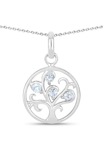 Rafaela Donata Edelsteinhalskette Kette Mit Anhänger Sterling Silber Blautopas