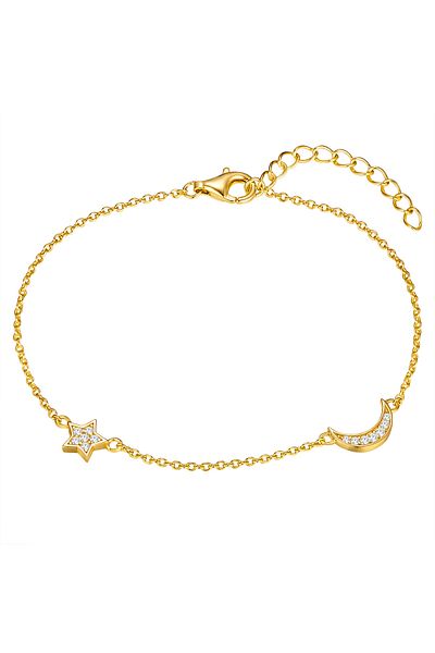 Rafaela Donata Silberarmband Armband Sterling Silber Gelbgold Zirkonia Weiß