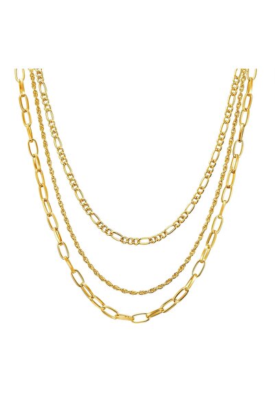 Lulu & Jane Modeschmuckhalskette Kette gelbgold