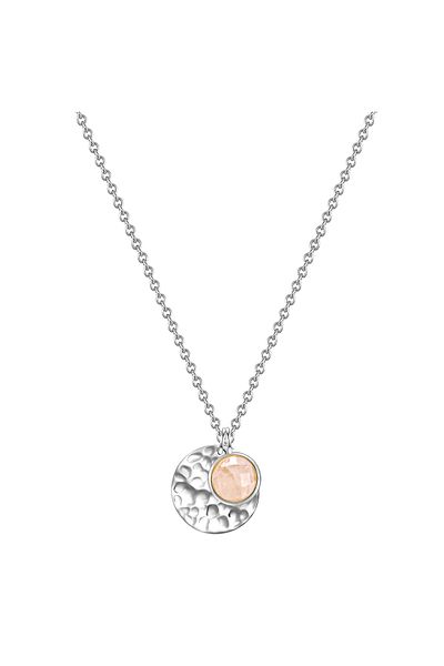 Glanzstücke München Silberhalskette Kette mit Anhänger Sterling Silber Rosenquarz