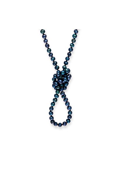 Lulu & Jane Perlenhalskette Kette Süßwasser-Zuchtperle pfauenblau
