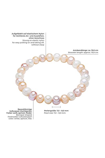 Valero Pearls Perlenarmband Armband Süßwasser-zuchtperle Multicolor