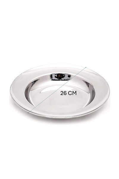 Melrich Stainless Steel Deep Soup Plate 6 Pcs - Thick Glossy 26 Cm