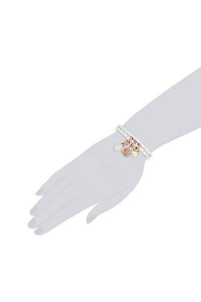 Lulu & Jane Armband Mit Kristallen Von Swarovski® Armband Weiß Perle (SYNTH.) Weiß Verziert Mit Kristallen Von S
