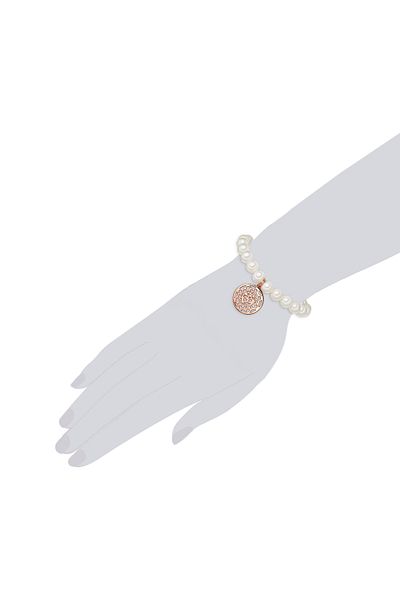 Lulu & Jane Perlenarmband Armband Muschelkernperle Weiß