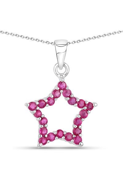 Rafaela Donata Edelsteinhalskette Kette Mit Anhänger Sterling Silber Rubin