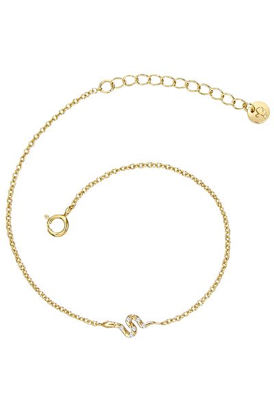 Glanzstücke München Silberarmband Armband Sterling Silber Gelbgold Zirkonia Weiß
