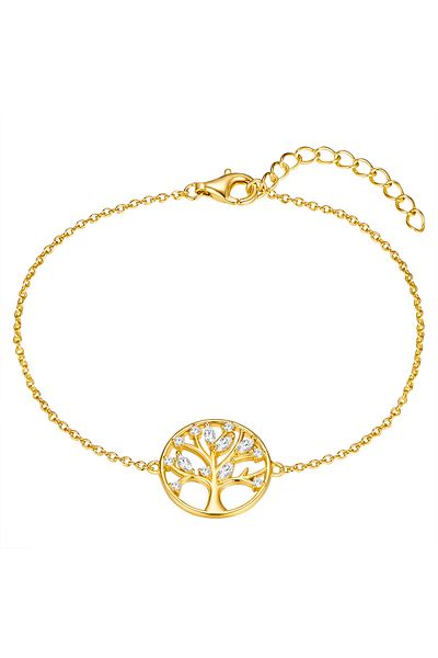 Rafaela Donata Silberarmband Armband Sterling Silber Gelbgold Zirkonia Weiß
