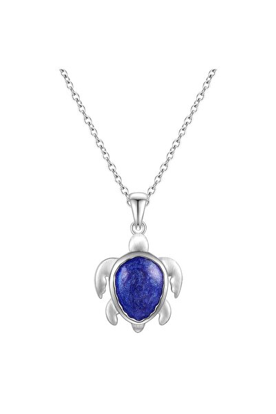 Rafaela Donata Silberhalskette Kette mit Anhänger Sterling Silber Emaille blau