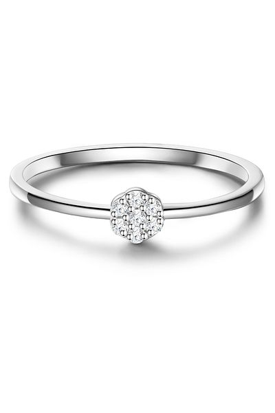 Lulu & Jane Modeschmuckring Ring Zirkonia weiß