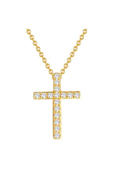 Rafaela Donata Silberhalskette Kette Mit Anhänger Sterling Silber Gelbgold Zirkonia Weiß