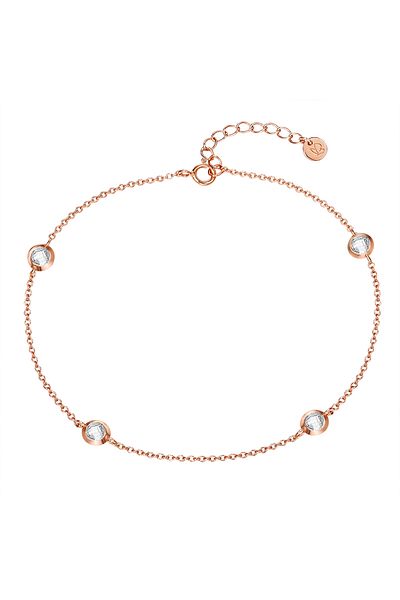 Glanzstücke München Silberfusskette Fusskette Sterling Silber roségold Zirkonia weiß