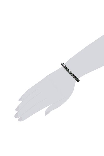 Lulu & Jane Muschelkernperle Anthrazit - Perlenkol Band Armband