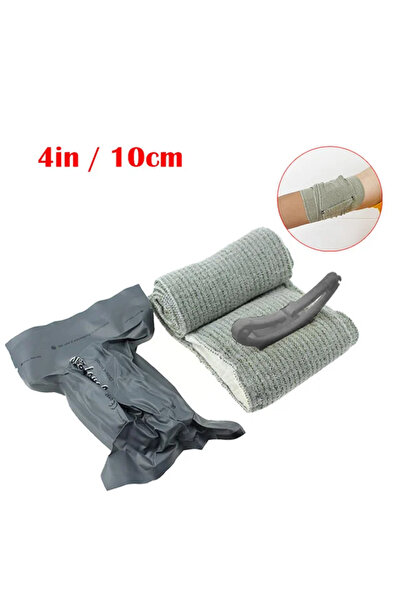 Choice1 مجموعة ضمادات الصدمات باللون الرمادي مقاس 4 بوصات ضمادة ضغط طارئة عاص...
