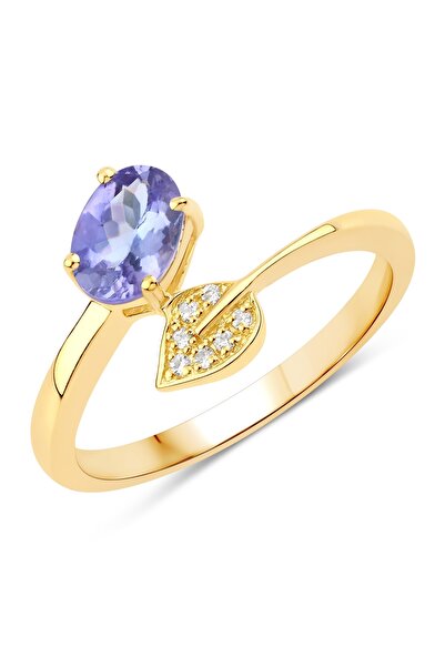 Rafaela Donata Edelsteinring Ring Sterling Silber gelbvergoldet Tansanit blau...