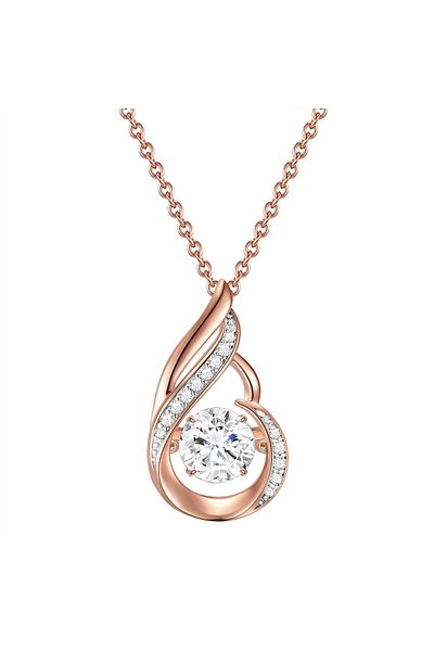 Rafaela Donata Silberhalskette Kette Mit Anhänger Sterling Silber Roségold Zirkonia Weiß