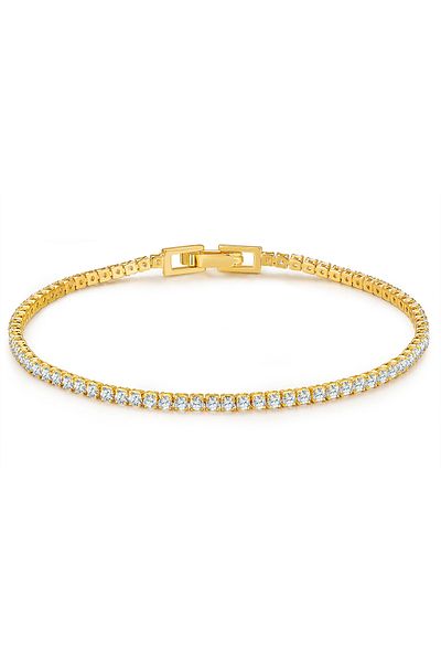 Glanzstücke München Silberarmband Armband Sterling Silber Gelbgold Zirkonia Weiß