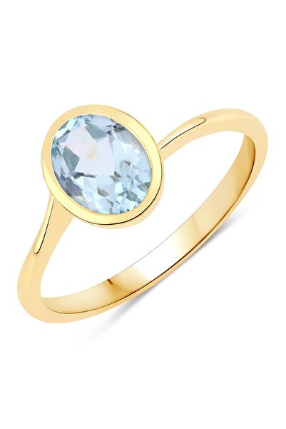 Rafaela Donata Edelsteinring Ring Sterling Silber gelbvergoldet Blautopas