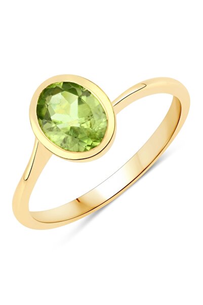 Rafaela Donata Edelsteinring Ring Sterling Silber gelbvergoldet Peridot grün