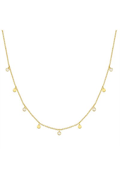Glanzstücke München Silberhalskette Kette Sterling Silber gelbgold Mondstein