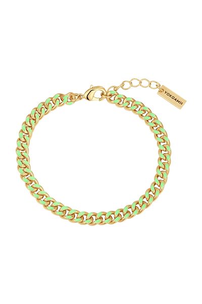 YOKOAMİİ Modeschmuckarmband Armband Gelbgold Emaille Grün