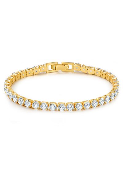 Glanzstücke München Silberarmband Armband Sterling Silber Gelbgold Zirkonia Weiß