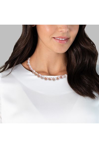 Valero Pearls Perlenhalskette Kette Sterling Silber Süßwasser-zuchtperle Multicolor