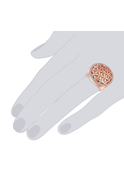 Lulu & Jane Kristalle von Swarovski® ile Yüzük Kristalle von Swarovski® ile pembe altın rengi yüzük