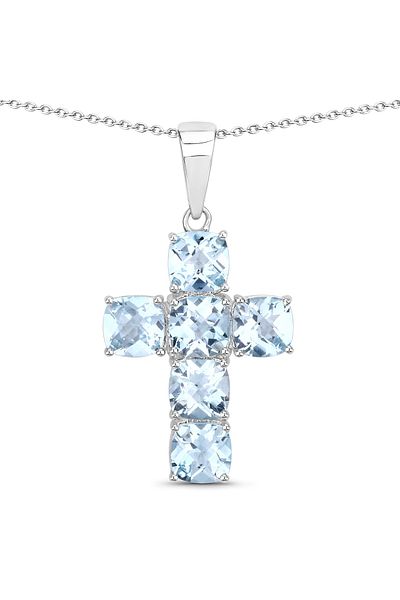 Rafaela Donata Edelsteinhalskette Kette Mit Anhänger Sterling Silber Blautopas