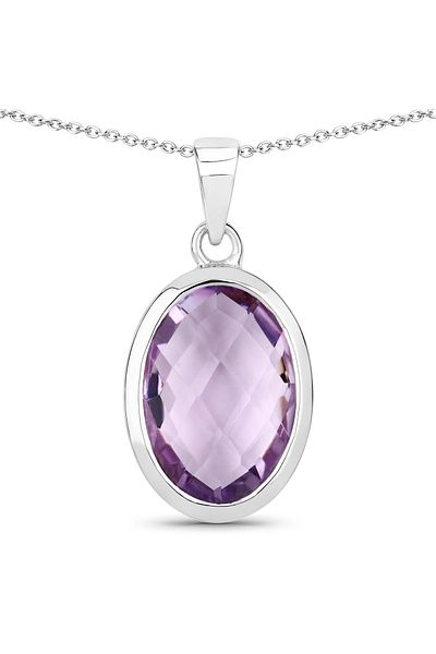 Rafaela Donata Edelsteinhalskette Kette Mit Anhänger Sterling Silber Amethyst Rosa