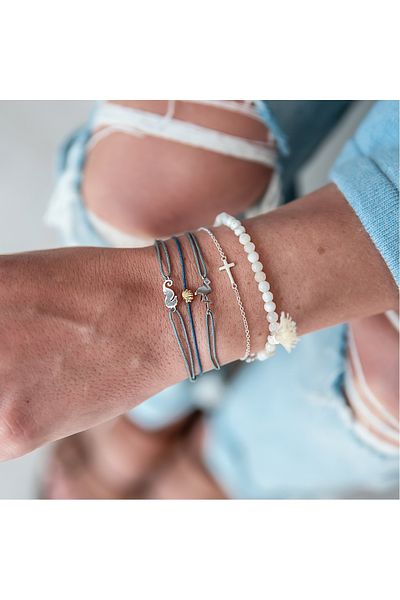 Glanzstücke München Tekstilkol bandı Kol Bandı Sterling Silber Textil (grau)