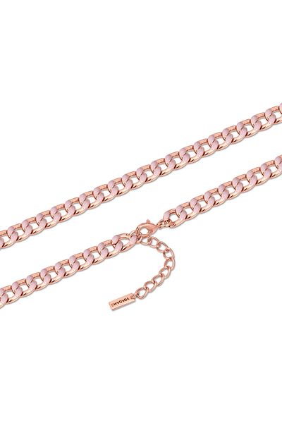 YOKOAMİİ Modeschmuckhalskette Kette Roségold Emaille Rosa
