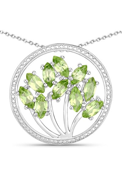 Rafaela Donata Edelsteinhalskette Kette mit Anhänger Sterling Silber Peridot ...