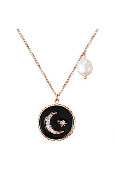 Valero Pearls Edelstahlhalskette Kette Edelstahl Roségold Süßwasser-zuchtperle Weiß Preciosa Weiß