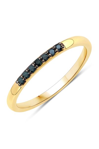 Rafaela Donata Edelsteinring Ring Sterling Silber Gelbvergoldet Diamant Blau