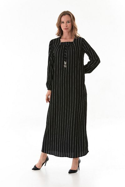 Fulla Moda Ριγέ φόρεμα μεγάλου μεγέθους με αξεσουάρ αστεριών