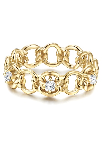 Glanzstücke München Silberring Ring Sterling Silber gelbgold Zirkonia weiß