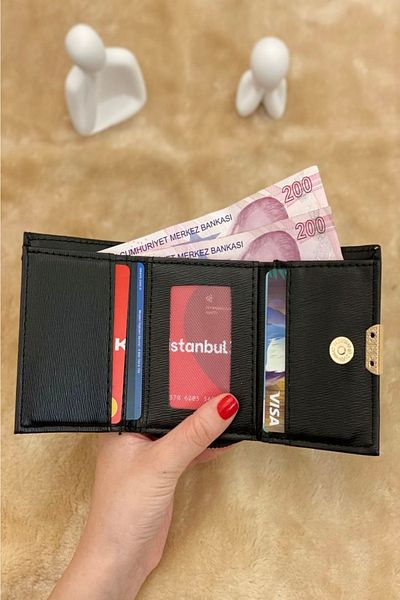 themoiss Portofel de damă de dimensiuni mici cu detaliu pisică