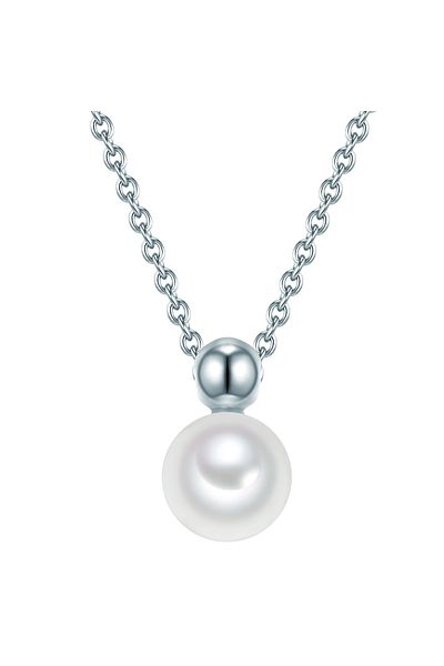 Valero Pearls Silberhalskette Kette ve Anhänger Sterling Silber Süßwasser Zuchtperle weiß