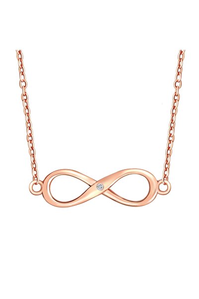 Lulu & Jane Diamanthalskette Kette mit Anhänger Sterling Silber roségold Diamant weiß