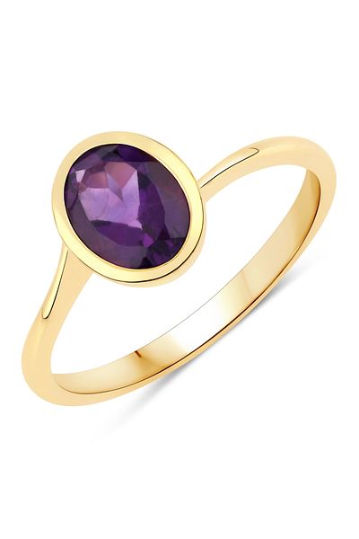 Rafaela Donata Edelsteinring Ring Sterling Silber Gelbvergoldet Amethyst