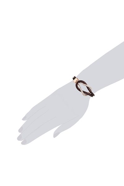 Lulu & Jane Modeschmuckarmband Armband Roségold Glaskristall Weiß
