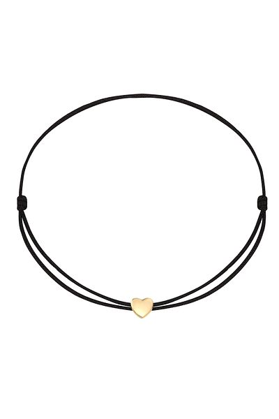 Rafaela Donata Textilarmband Armband Sterling Silber Gelbgold Textil (SCHWARZ)