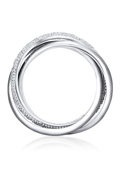 Lulu & Jane Modeschmuckring Ring Zirkonia Weiß