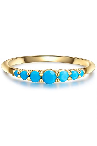Glanzstücke München Silberring Ring Sterling Silber gelbgold Türkis (rek.)