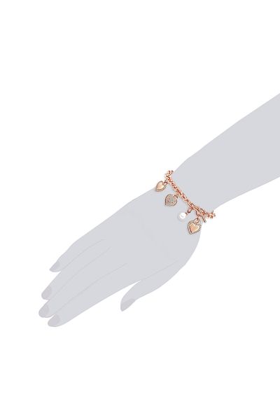 Lulu & Jane Perlenarmband Armband Roségold Muschelkernperle Weiß Zirkonia Weiß