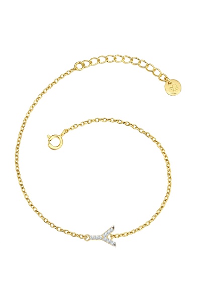 Glanzstücke München Silberarmband Armband Sterling Silber gelbgold Zirkonia weiß