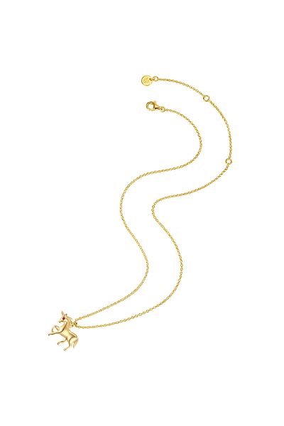 Glanzstücke München Silberhalskette Kette Mit Anhänger Sterling Silber Gelbgold Zirkonia Lila